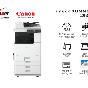 Máy photocopy Canon IR 2935I + Mực + Chân kê (A3/A4/ In/ Copy/ Scan/ Đảo mặt/ ADF/ USB/ LAN/ WIFI)